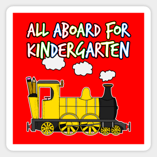 All Aboard For Kindergarten Steam Train (Yellow) Sticker